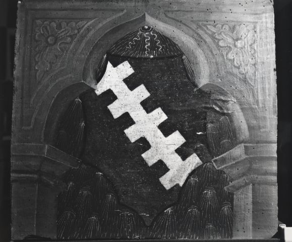 Anonimo — Anonimo lombardo - sec. XV - Stemma gentilizio con figura geometrica — insieme